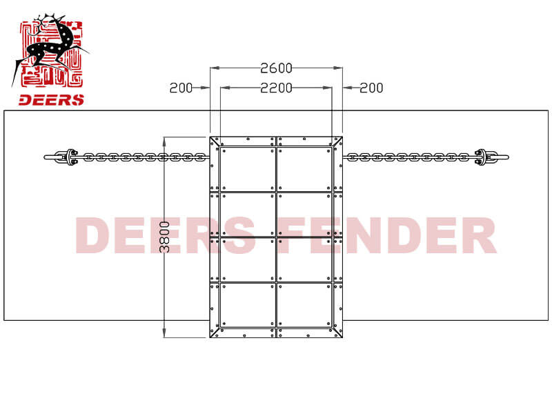 cone fender system installation Front view