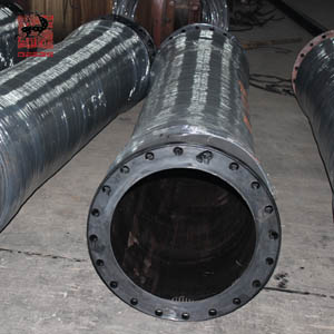 discharge hose with fixed steel flange