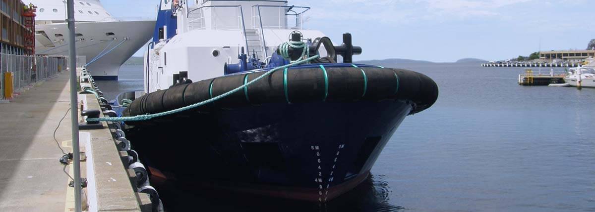 Tugboat fender installation process