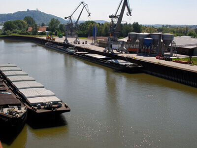 Germany - Anchor Work And Dredging Work of Straubing-Sand Port