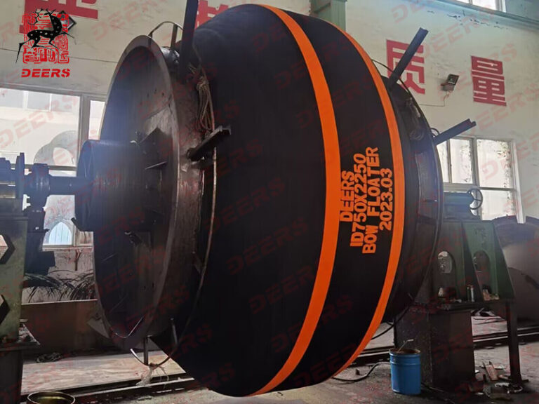 Delivery of ID750mm rubber bow pipe floats successfully