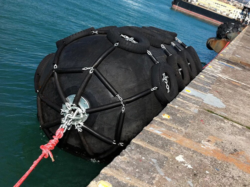 Belgium Tender - Yokohama Fenders and pallets of mooring in Zeebrugge