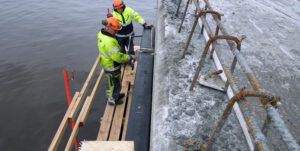 installation of rubber fenders