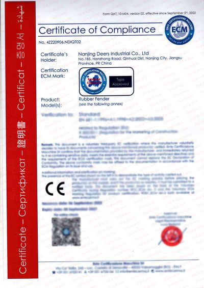 rubber fender ce certificate